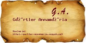 Gürtler Annamária névjegykártya